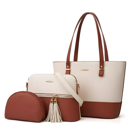 JOCOSE 3 PIECE WHITE & BROWN - carryo.pk